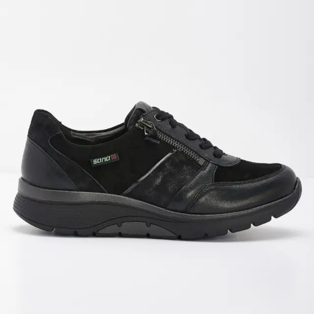 Mephisto/Sano Sneakers Γυναικείο δέρμα/δέρμα Nubuck Μαύρο SAN/IZAE BLACK