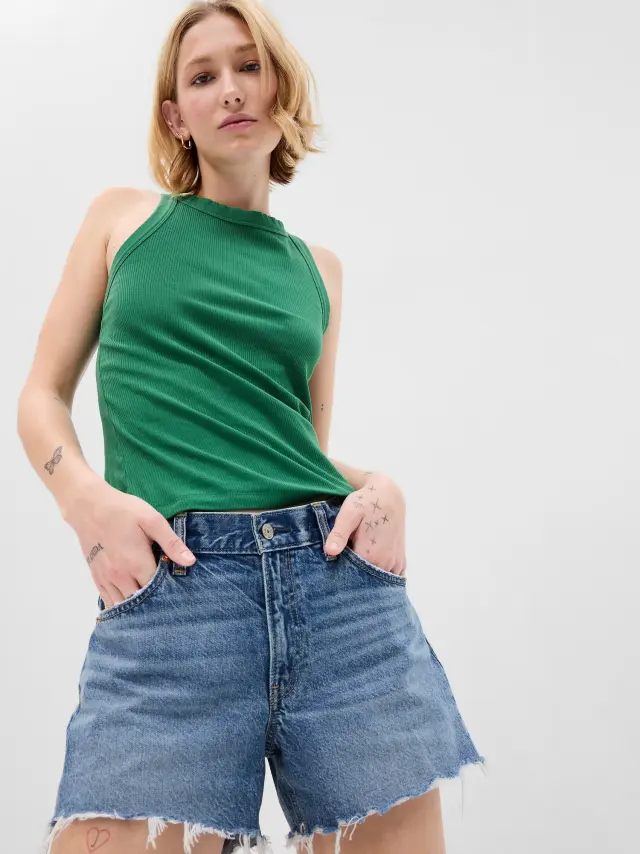 Πράσινο Rib Halter Αμάνικο Τοπ president green - XL