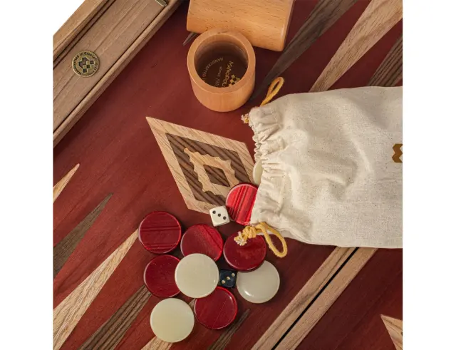 Σετ Χειροποίητο Τάβλι Premium Walnut with Red Oak Manopoulos από Ξύλο με διαστάσεις 48x30cmBKR1 3