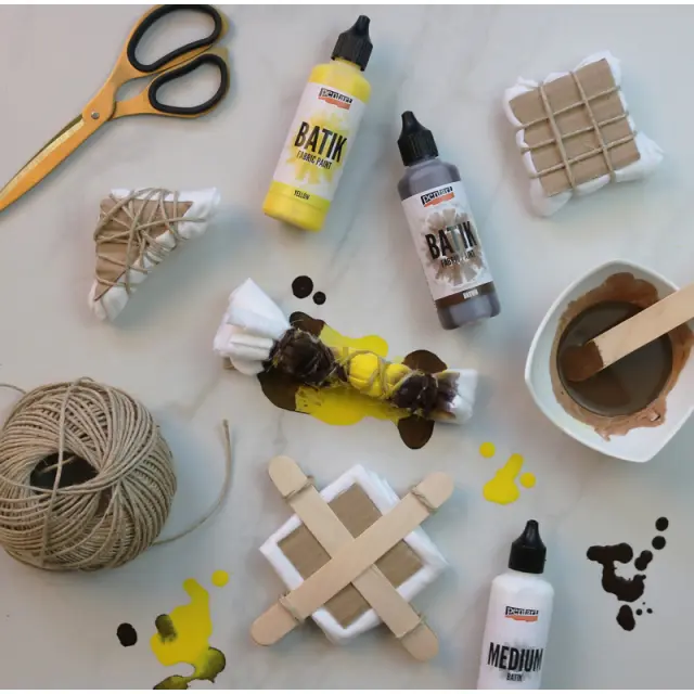 Batik paint 80 ml, Pentart -Χρώμα μπατίκ για ύφασμα, Κίτρινο 2
