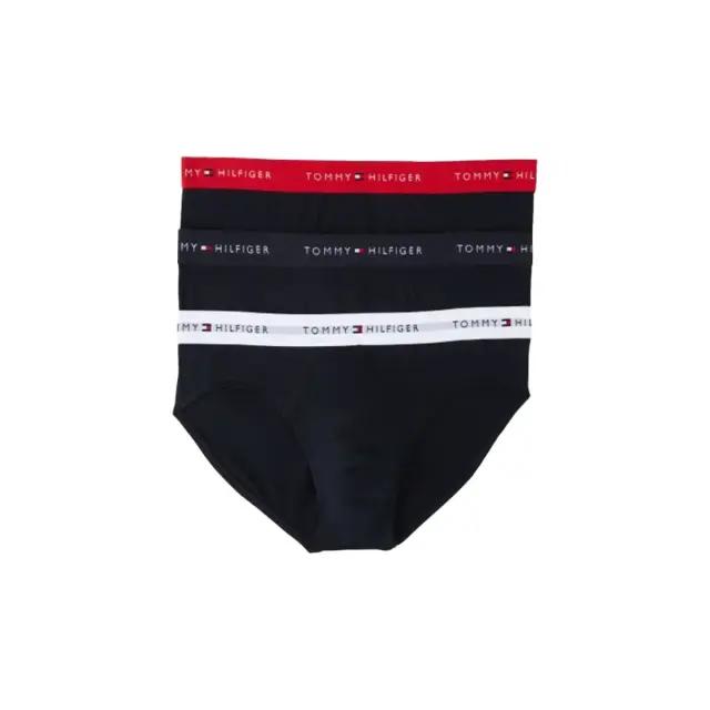 Tommy Hilfiger Ανδρικό Slip Signature Logo Waistband Briefs - Τριπλό Πακέτο, Χρώμα Des Sky-Primary Red-White - S