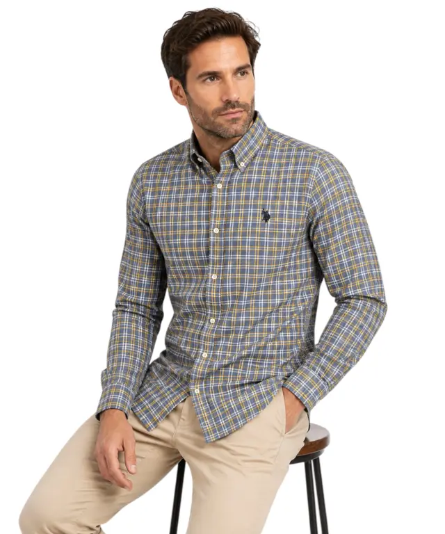 U.S. Polo Assn. - Ανδρικό Πουκάμισο Μακρυμάνικο 64060-53310-881 Μπλε - XL