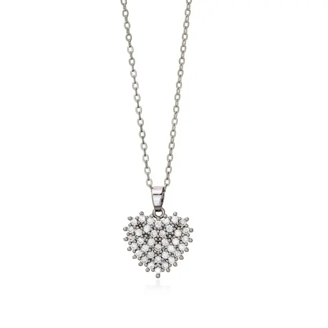 Ghetto Heart Pendant ZC Necklace Silver