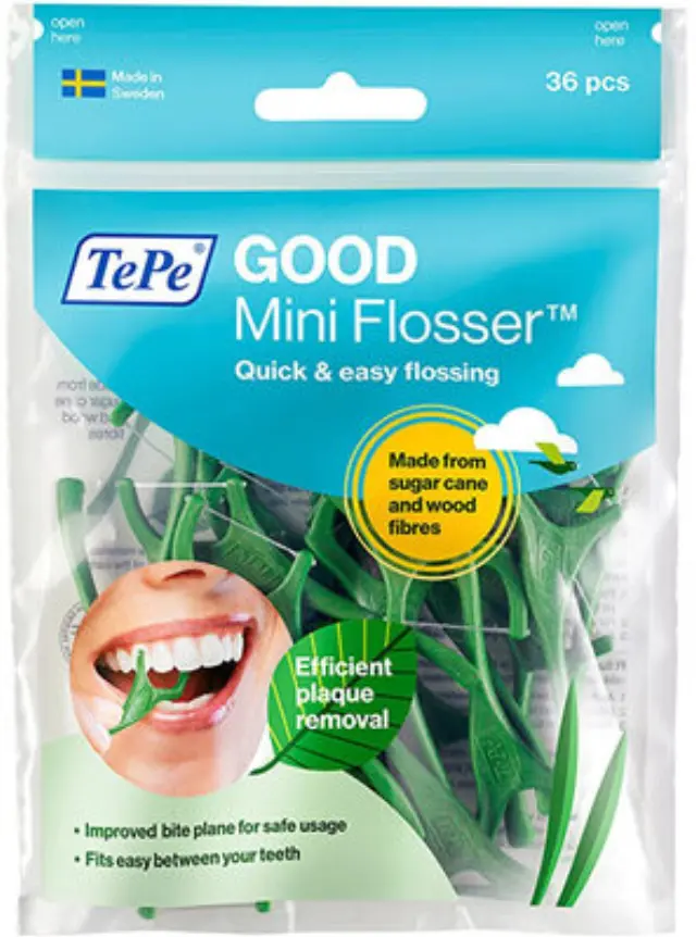 TePe Good Mini Flosser Οδοντικό Νήμα με Λαβή σε Πράσινο Χρώμα, 36 τεμάχια