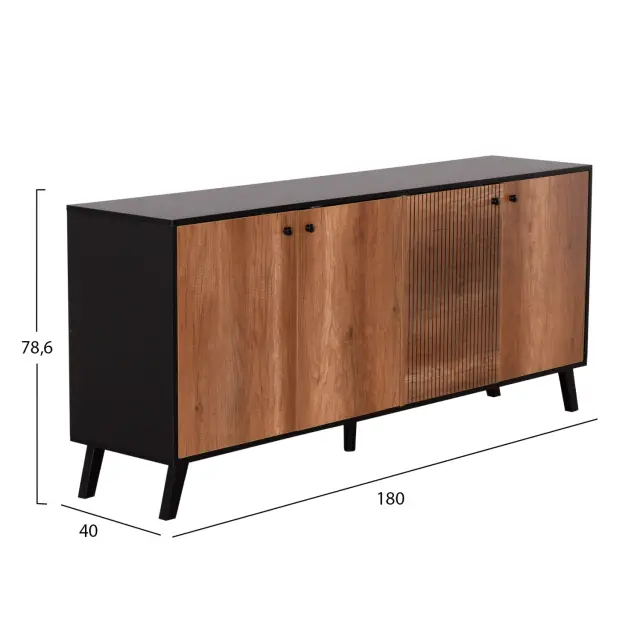 ΜΠΟΥΦΕΣ ΜΕΛΑΜΙΝΗΣ FB99446.11 ΜΑΥΡΟ-ΦΥΣΙΚΟ 180x40x78.6Υεκ. 2