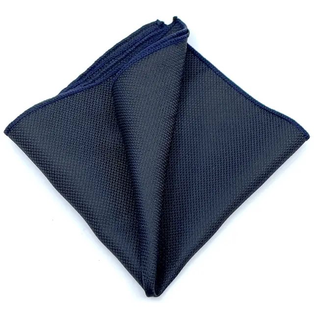 Μαύρη Oxford Γραβάτα Slim 4,5 cm Σετ με Μαντηλάκι 3
