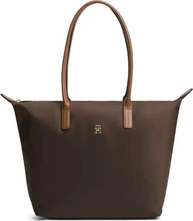 Tommy Hilfiger Γυναικεία Μεγάλη Τσάντα Popette Tote Fondant Brown Καφέ