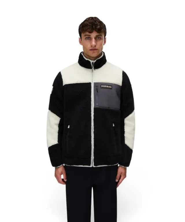 Napapijri - Ανδρική Ζακέτα Fleece Yupik FZ5 Regular Fit NP0A8AZU-MCB Μαύρο - XL 3