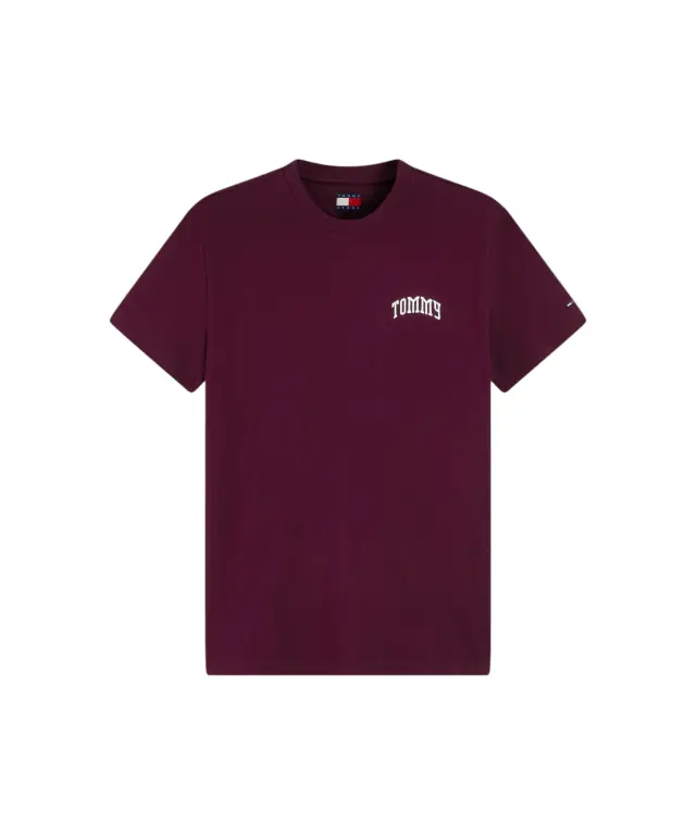 Tommy Hilfiger - Ανδρικό T-shirt Logo Tee Ext Chest Slim Fit DM0DM23558-V11 Μπορντό