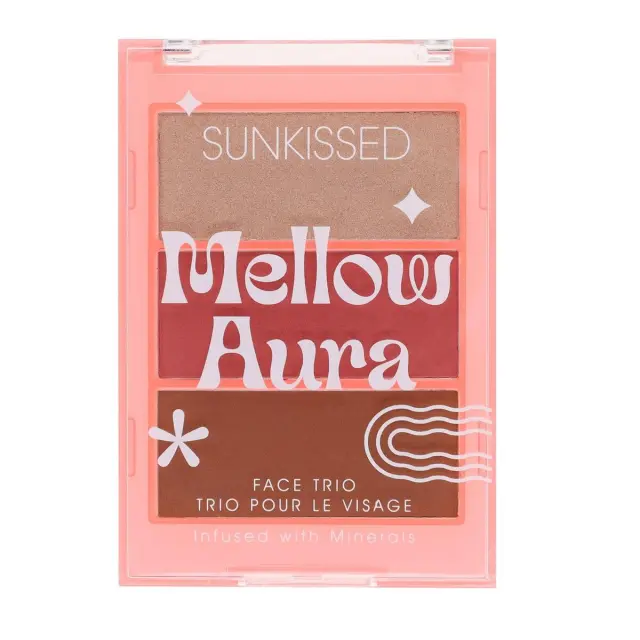 Sunkissed Mellow Aura Face TrioPalette: Highlighter & Blusher & Bronzer