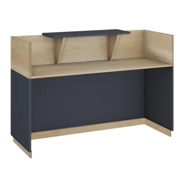 Γραφείο reception Lotus pakoworld σε χρώμα φυσικό - ανθρακί 200x70x110εκ 3