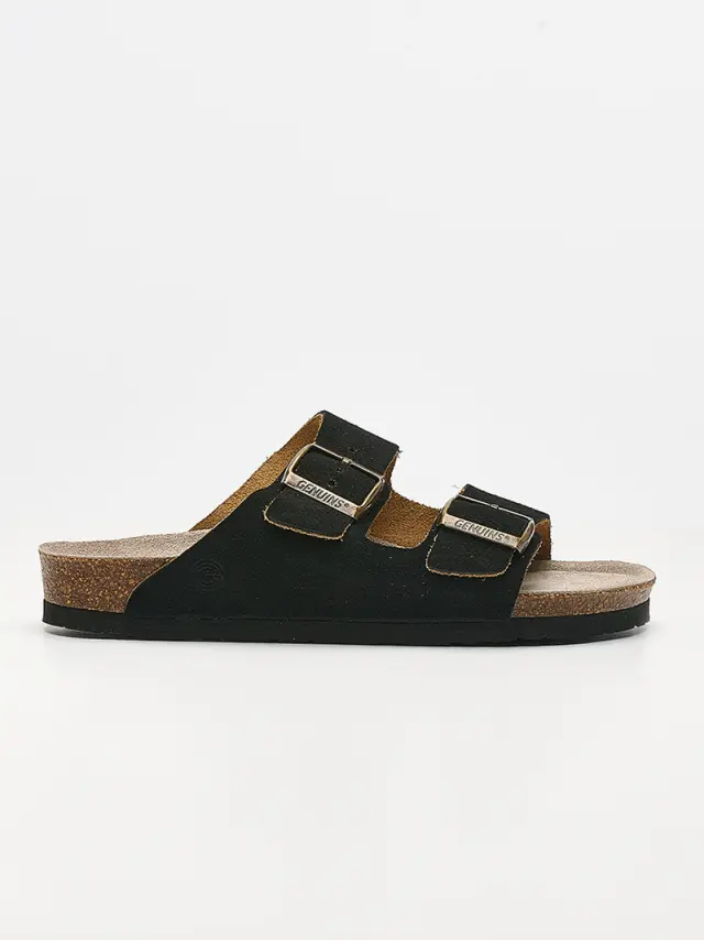 Genuins Παντόφλες Γυναικείο δέρμα Nubuck Μαύρο GEN/HAWAII SUEDE G106001 N/BLACK 2