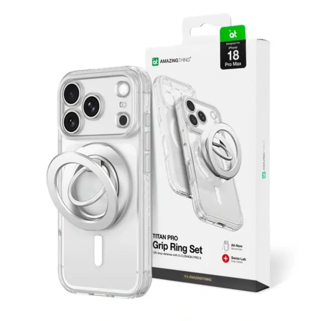 Amazingthing Θήκη Κινητού iPhone 18 Pro Max Titan Pro Lens Ring Set MagSafe Clear