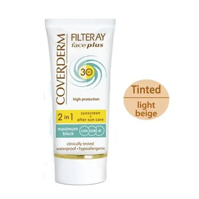 Coverderm 2in1 Face Plus SPF30 Αντηλιακή Κρέμα Προσώπου & After Sun με Χρώμα 50ml - Ανοιχτή Απόχρωση normal-skin-el