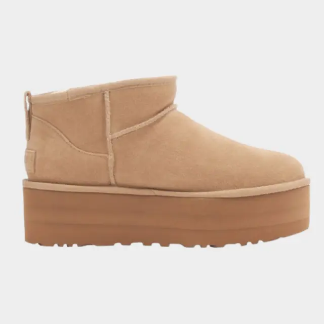 Δερμάτινα Μποτάκια με Γούνα UGG Classic Ultra Mini Platform 1135092-00E6 Μπεζ - 36