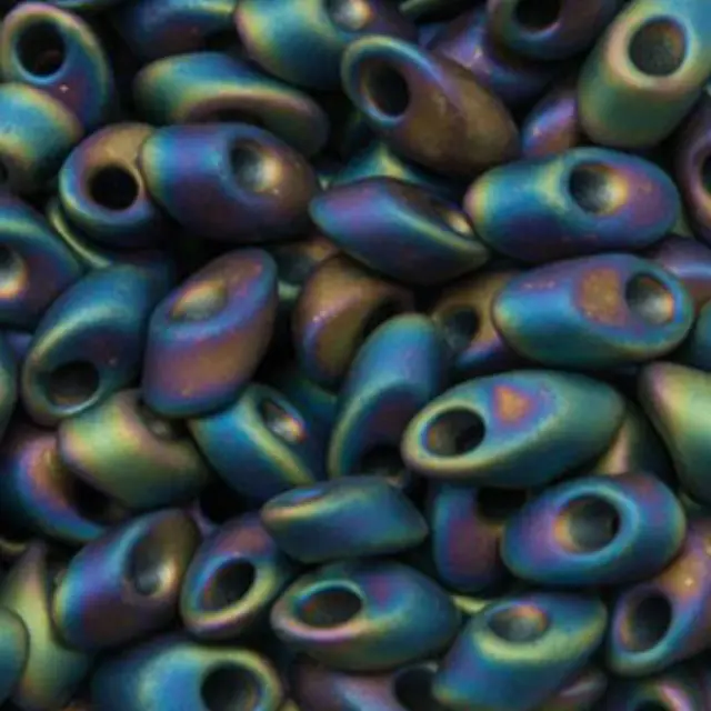 Χάντρα Miyuki Long Magatama 4x7mm - LMA-401FR - Matte Black AB ~10gr