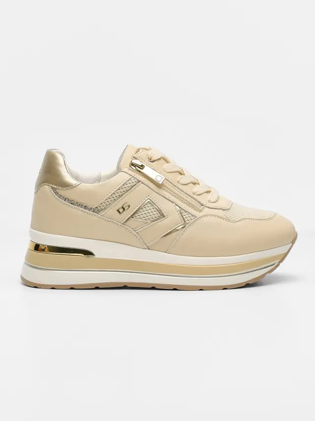 Donna Serena Sneakers Γυναικείο δέρμα/ύφασμα Μπεζ DSE/346082 BEIGE - 41 3