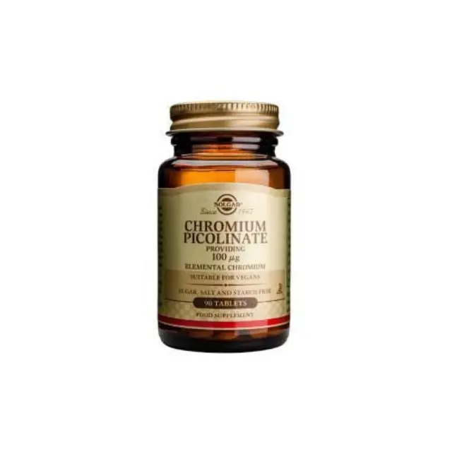 Solgar Chromium Picolinate 100mcg Συμπλήρωμα Διατροφής με Χρώμιο για την Ενίσχυση του Μεταβολισμού, 90tabs