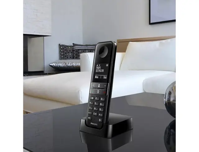 Ασύρματο Τηλέφωνο Philips D4701B/01 με τηλεφωνικό κατάλογο, αναγνώριση κλήσεων και ανοιχτή ακρόαση - Black D4701B/01 3