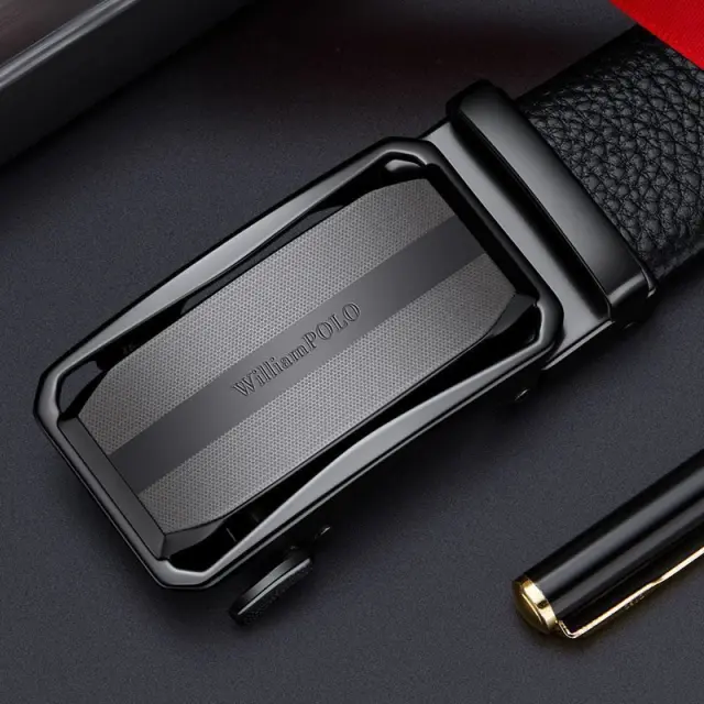 Ανδρική Ζώνη Δερμάτινη William Polo P24PD μαύρο - 1-10cm - One Size 2