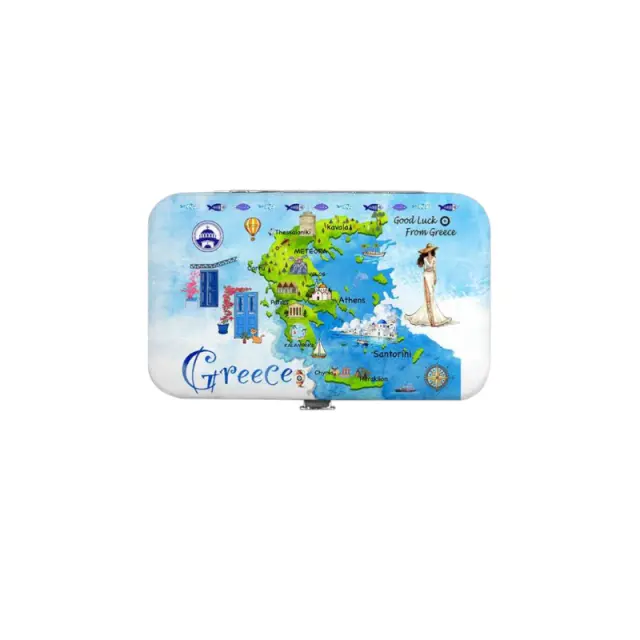Κασετίνα περιποιήσης νυχιών σε θήκη Souvenir - Σετ 12 τεμάχια - Greece - 871879