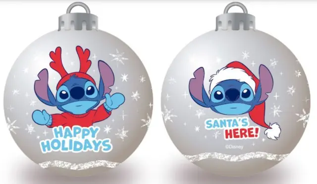 Σετ 6 Χριστουγεννιάτικες Μπάλες Disney Stitch 8 cm Silver 2