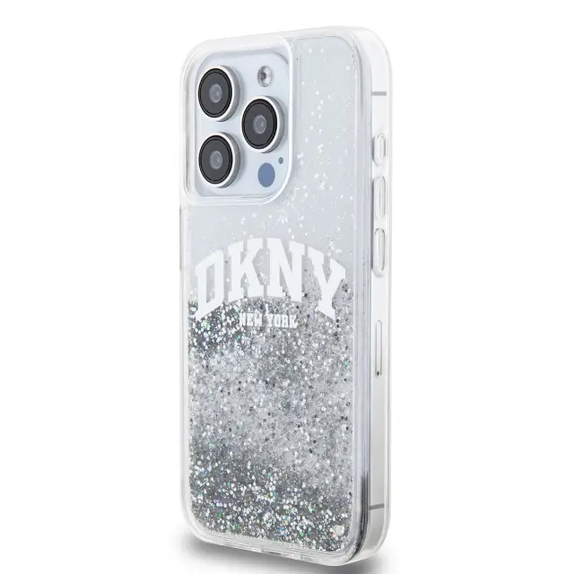 DKNY Liquid Glitter Arch Logo Case for iPhone 14 Pro Transparent 3