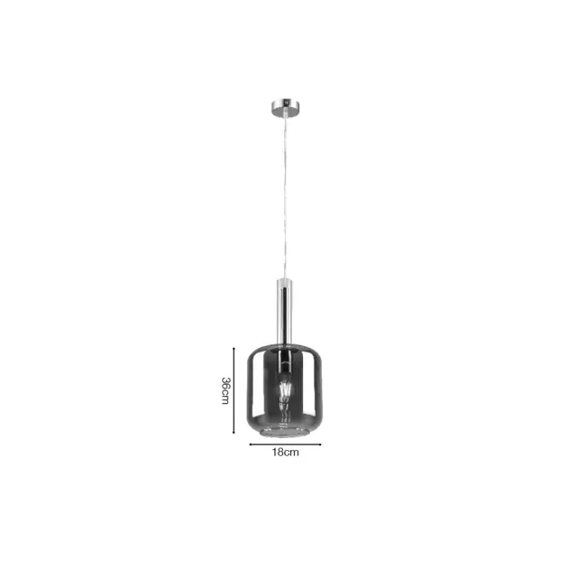 Inlight Κρεμαστό φωτιστικό από φιμέ γυαλί 1XE27 D:18x36cm (4081) 3