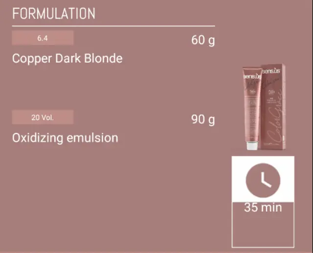 Sensus Color Grace M3K 6.4 Copper Dark Blonde 100ml - (μόνιμη βαφή χάλκινο σκούρο ξανθό) 3