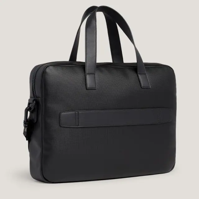 Tommy Hilfiger - Ανδρική Τσάντα Χαρτοφύλακας Pique Slim AM0AM11784-BDS Μαύρο 3