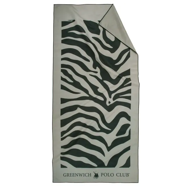 Πετσέτα Θαλάσσης 80x170 Greenwich Polo Club Micro Prints 5203 Taupe-Black 100% Microfiber