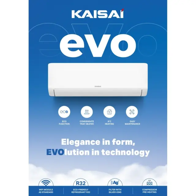 KAISAI EVO 24.000 BTU Κλιματιστικό Τοίχου Wi-Fi Inverter R32 2
