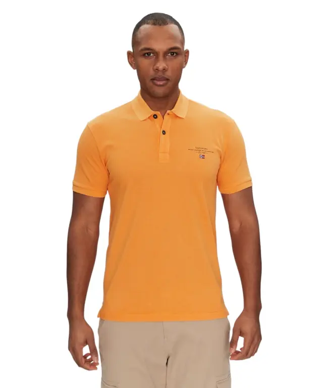 Napapijri - Ανδρική Μπλούζα Κοντομάνικη Polo Elbas Regular Fit NP0A4GB4-A70 Πορτοκαλί - M