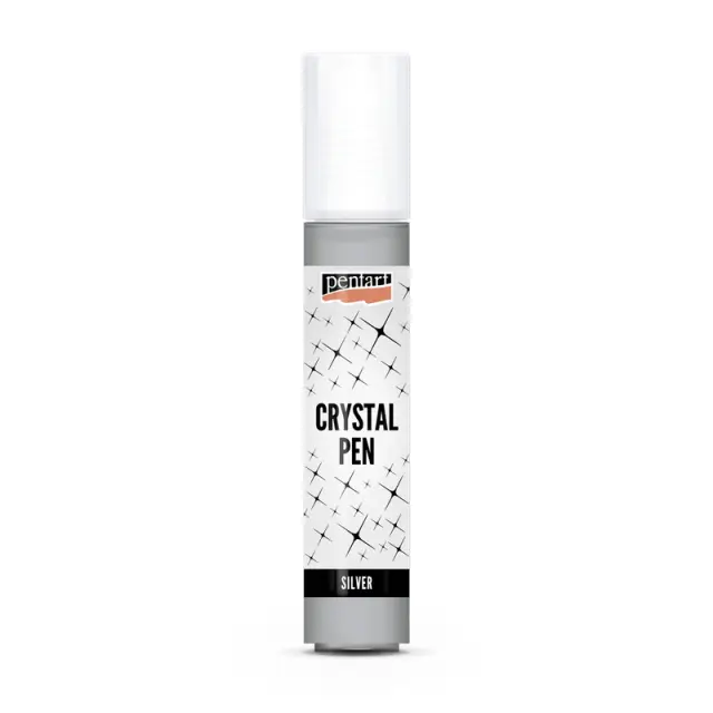 Crystal Pen (Πάστα-στυλό με γκλίτερ) Pentart, Ασημί, 30ml