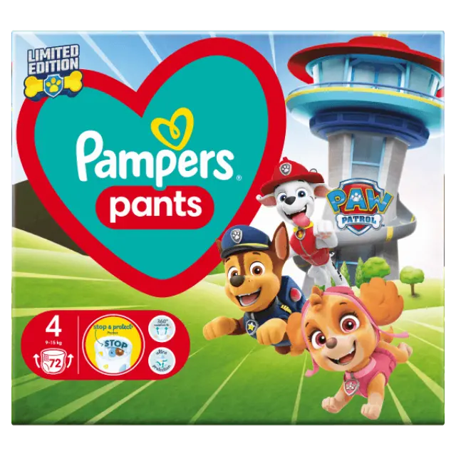 Πάνες Pampers Pants Paw Patrol – limited edition Νο4 (9-15kg) 72τεμ 2