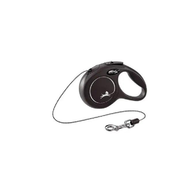 Flexi Classic Αυξομειούμενος Οδηγός Κορδόνι 5m έως 12kg Μαύρο Small