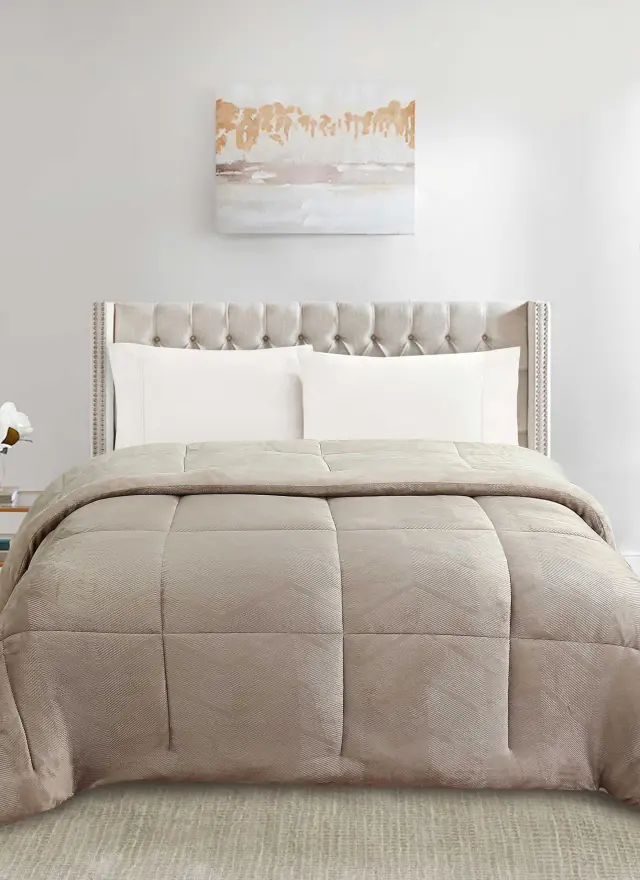 Κουβερτοπάπλωμα ALUVIA BEIGE MADI μονό: 160 x 220 εκ.