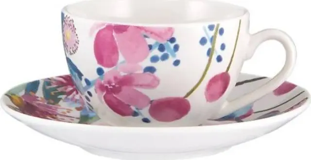 Maxwell & Williams Royal Botanic Gardens Eucalyptus Bloom Coupe Demi Cup & Saucer Espresso 100ml