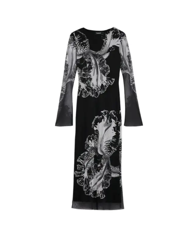 Desigual - Γυναικείο Φόρεμα Midi Reims Lacroix 26SWVK53-2000 Μαύρο