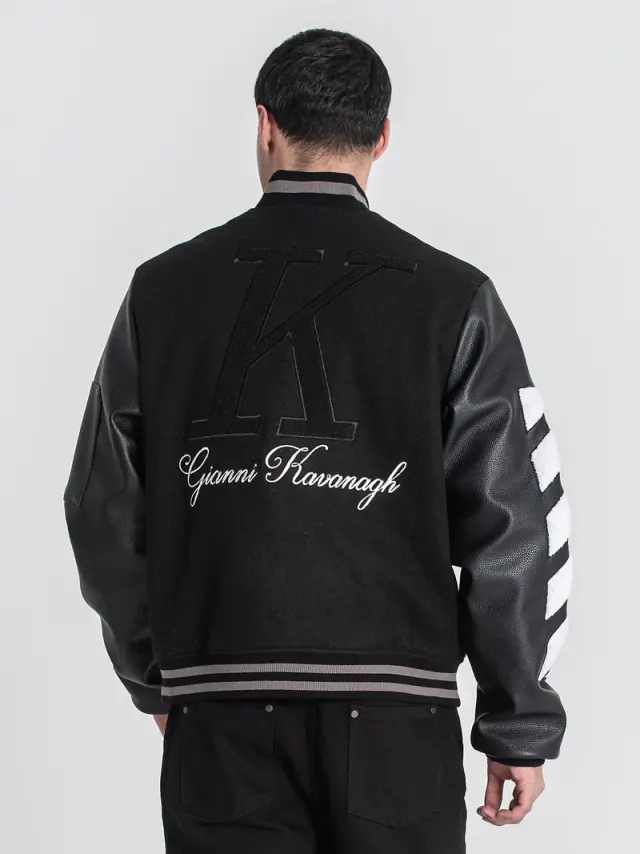 Gianni Kavanagh Ανδρικό VARSITY Bomber Μπουφάν – Black - S 3