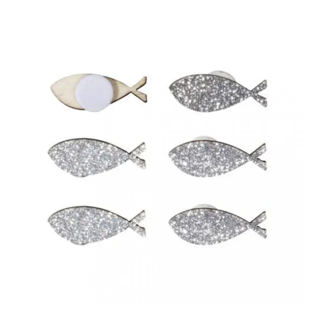 Rayher Ξύλινα Αυτοκόλλητα Ψάρια Glitter 20 τεμ. (46481606)
