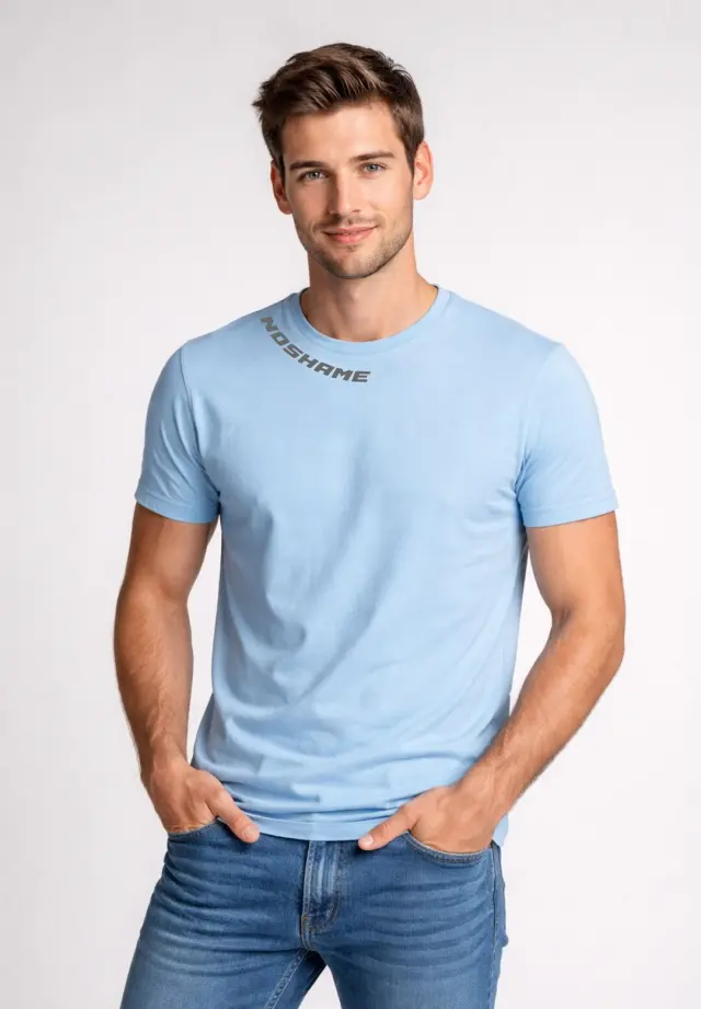 T-shirt Noshame® Σιελ με τύπωμα - 152675 - XXL