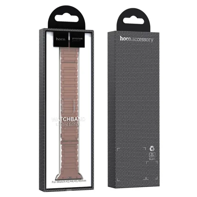 Watchband Hoco WA06 Flexible Military Pattern 42/44/45/49mm για Apple Watch 1/2/3/4/5/6/7/8/SE/Ultra Καφέ Silicon Band 2