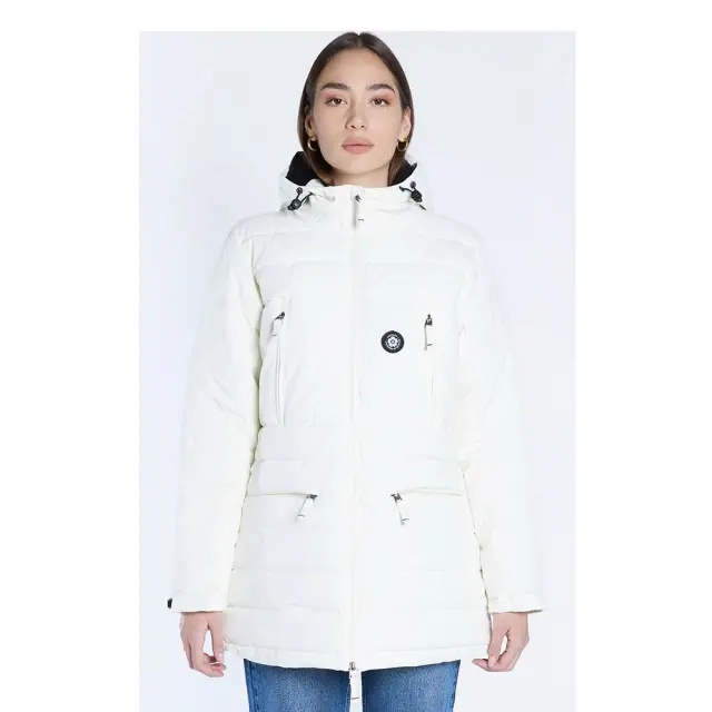 Emerson P.P.Down Long Jacket with Hood (222.EW10.92-OFF WHITE) - Λευκό - XL
