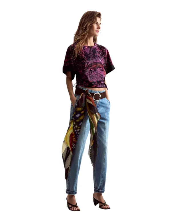 Desigual - Γυναικεία Κοντομάνικη Μπλούζα 26SWTK26-3062 Μωβ 2