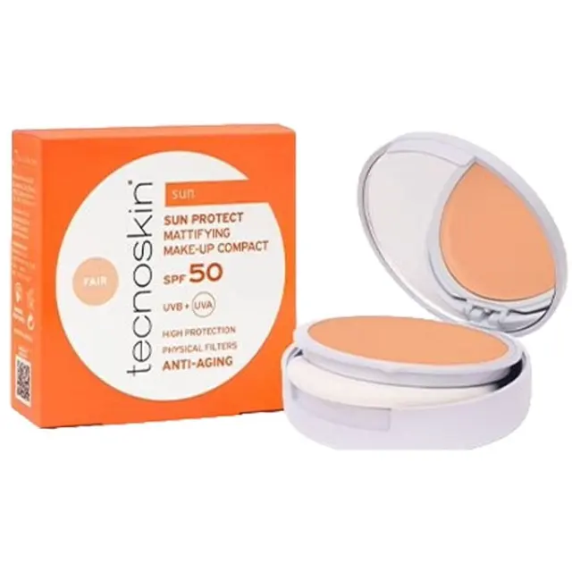 TECNOSKIN Sun Protect Mattifying Make-Up Compact SPF50 Αντηλιακό Make-Up με Ματ Αποτέλεσμα-FAIR 10g