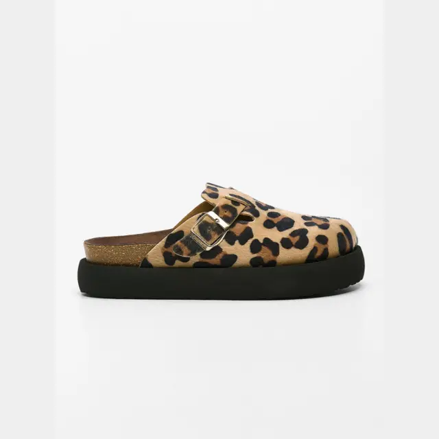 Genuins Σαμπώ Γυναικείο δέρμα Nubuck Καφέ GEN/RIVA PLATFORM G106592 LEOPARD