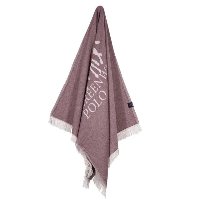 Πετσέτα-Παρεό Θαλάσσης 85x170 220gsm Greenwich Polo Club 3906 Ivory-Bordeaux 100% βαμβακερό 3