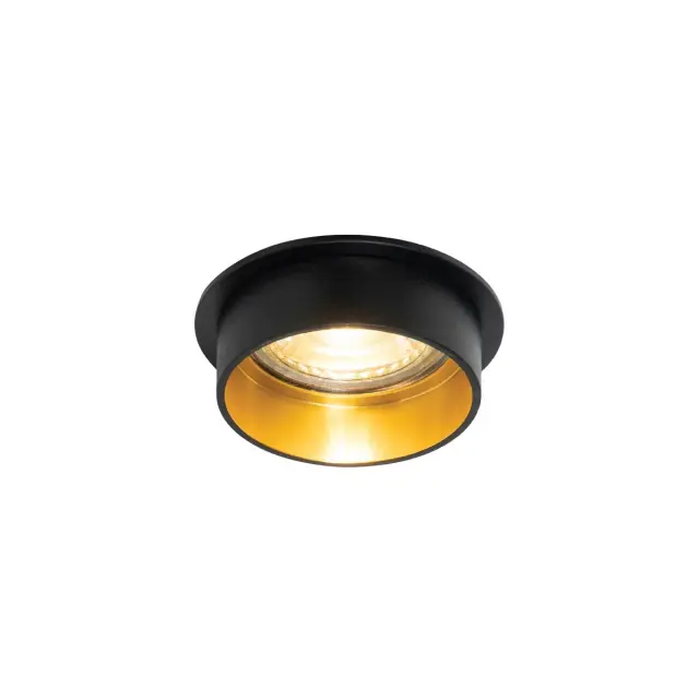 Ikon 03307/BG Χωνευτό σποτ σταθερό GU10/PAR16 ø7cm sanded black outside+gold inside Μαύρο/Χρυσό