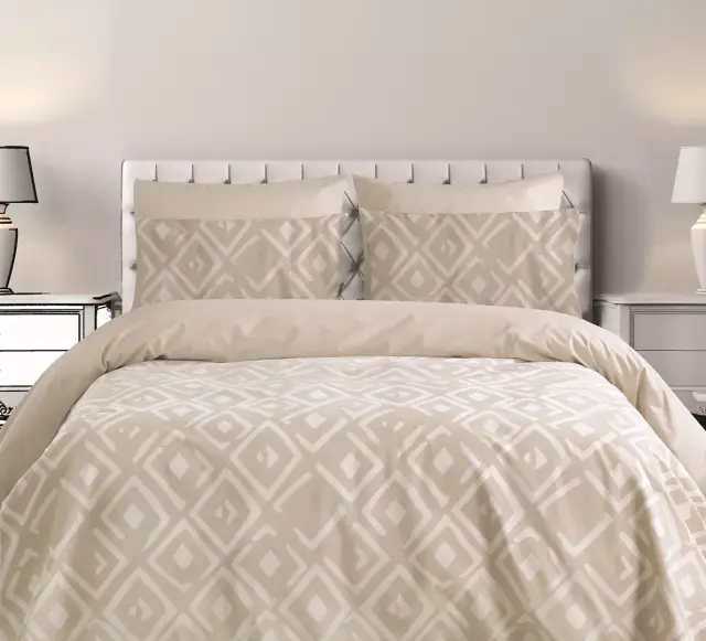 ΣΕΤ ΣΕΝΤ. MONA ROMVOS1 BEIGE 170x270cm 105x200+30cm 50x70cm 144ΤC ΛΑΣΤ. 100% COTTON - -
